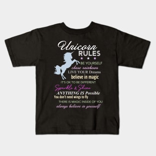 Unicorn Rules Graphic Kids T-Shirt